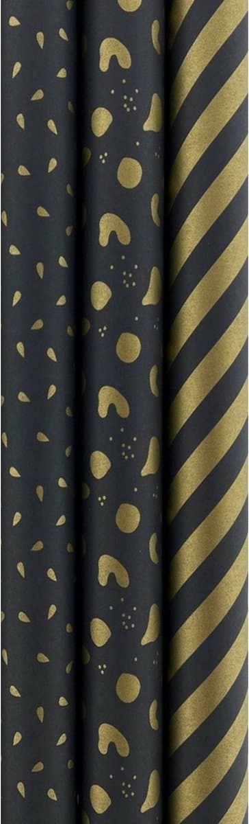 Eco Kraft Extra Sterk Geschenkpapier Cadeaupapier – Zwart en Goud – 70 cm x 2 meter - 3 Rollen (EAN: 8718998051394): Waarom ik meteen verliefd werd