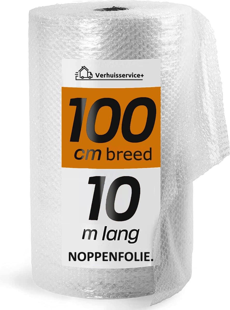 Noppenfolie L - 100cm x 10m - Bubble Wrap Rol - Bubbeltjes plastic - Extra sterk - Bescherm uw spullen - Voor inpakken en verhuizen - Bubbeltjesplastic (EAN: 8720726638364)