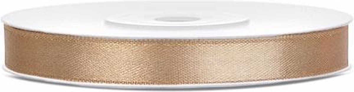 Partydeco - Satijn lint goud 6mm/rol 25m (EAN: 5901157445469)