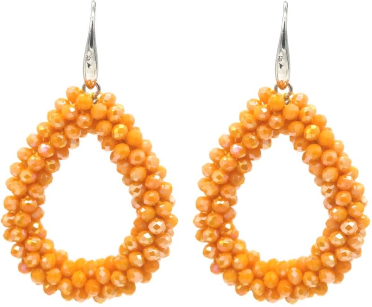 Oorbellen - oorhangers - sieraad - oorsieraad - accessoire - oranje - feestdag - druppel - water - kralen - glas - glaskralen - cadeau - geschenk - feest - hip - trendy - tijdloos - dames - vrouwen (EAN: 8718754914024): 💎 Een sieraad dat net zo ti...