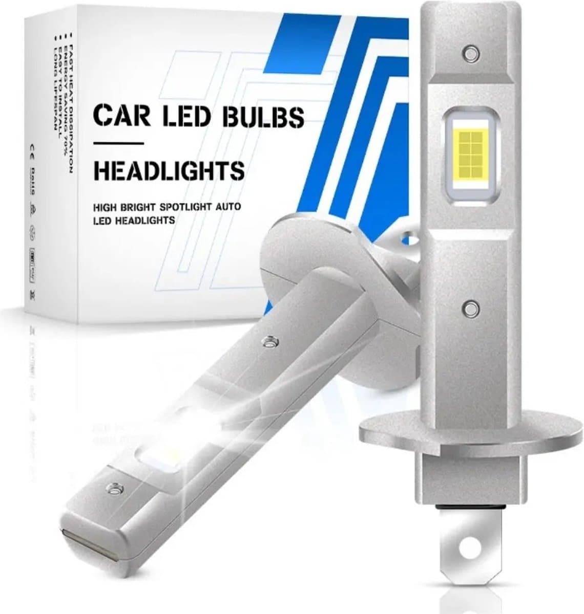 Eenvoudige installatie H1 64Watt - LED lampen – Super Easy - 6500K Wit Licht (set 2 stuks), 22000 Lumen Hoge Lichtopbrengst – CANBUS proof - Auto - Dimlicht - Grootlicht – Mistlicht - Koplampen - Autolamp - Autolampen 12V Super makkelijk (EAN: 878...