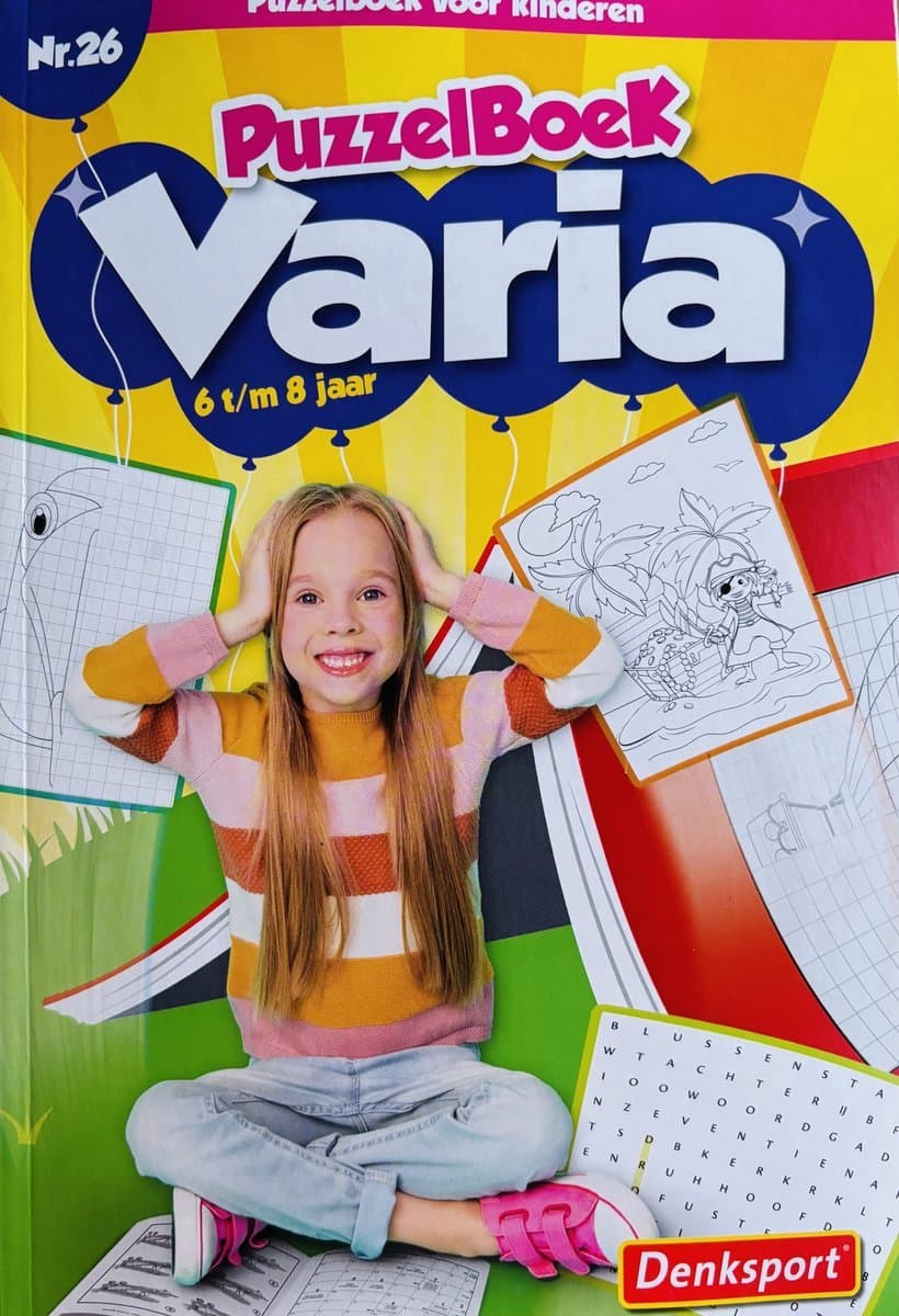 Denksport - Nr.18 - Varia voor kinderen 6-8 jaar - Denksport junior - Puzzelboek - Kleurboek - Puzzels kinderen - Puzzelboek kinderen - Puzzel - Puzzelboekje - Denksport puzzelboekjes - Woordzoeker (EAN: 8710835862897)