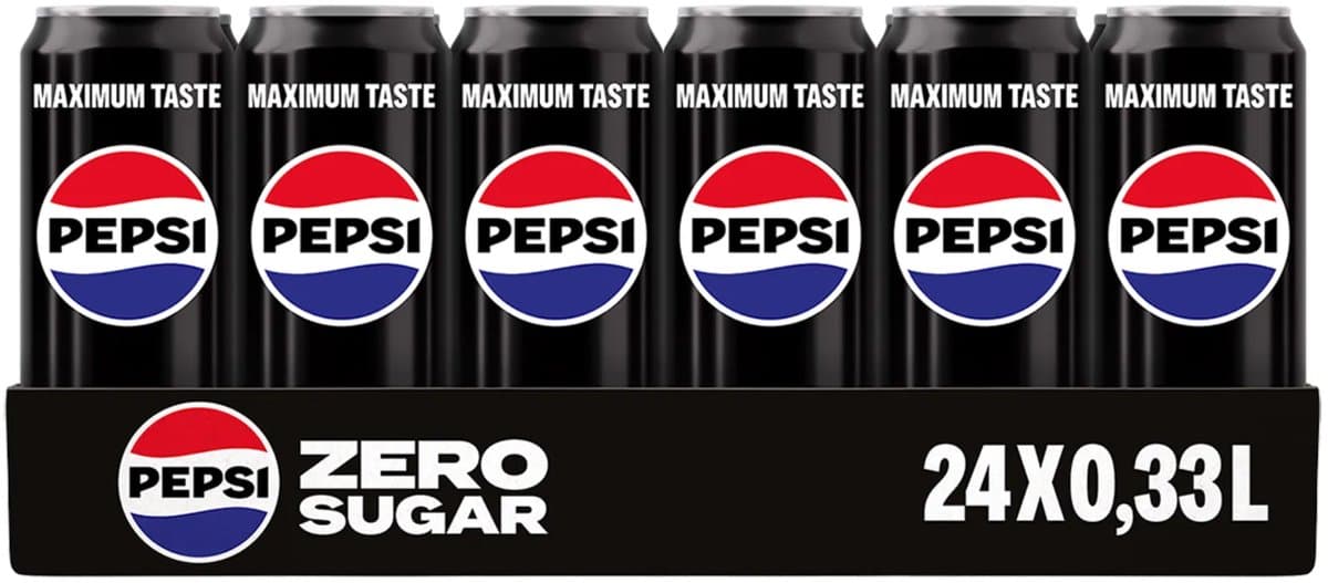 Pepsi Max blikjes - frisdrank zonder suiker - 24x 330ml (EAN: 8715600247176)