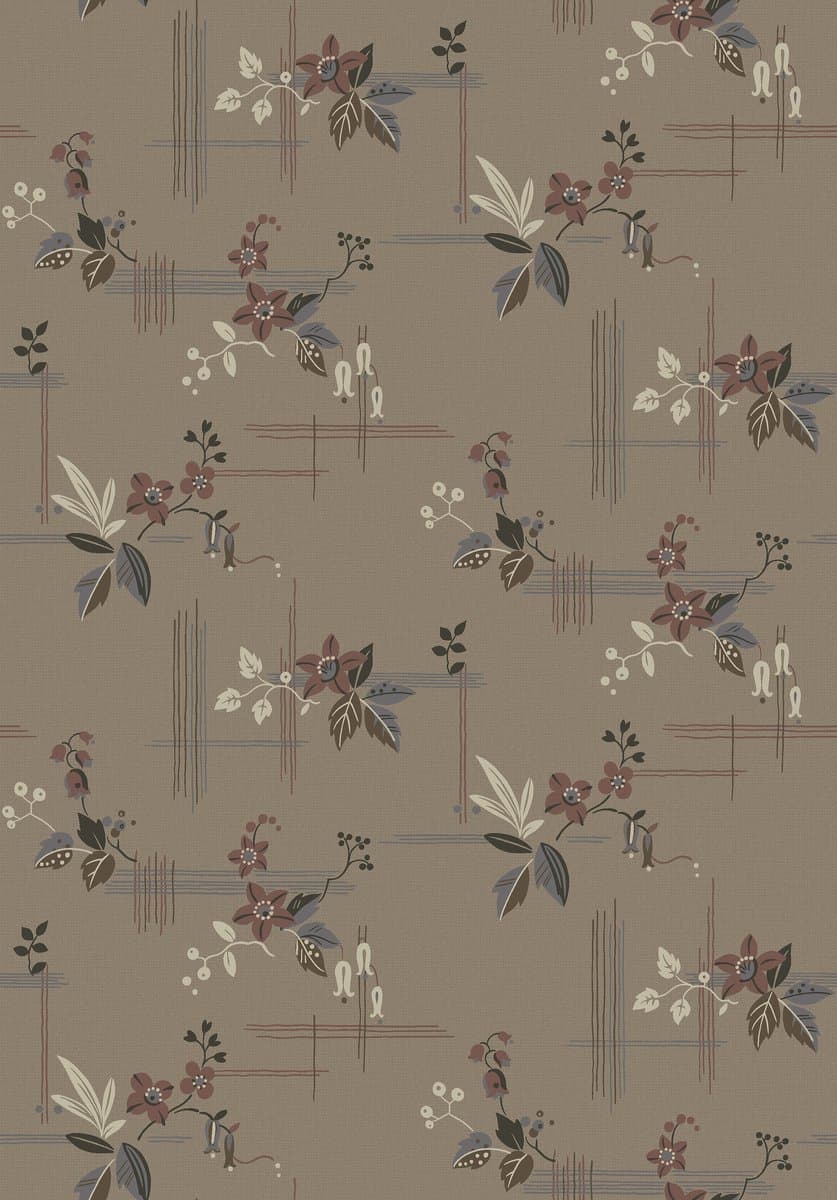 Boråstapeter Vliesbehang 4173 - Alla Tiders Hus - Bloemen Bruin - 53cm x 10.05m (EAN: 7320094042483): Een warme omhelzing op je muur 🌸🍂