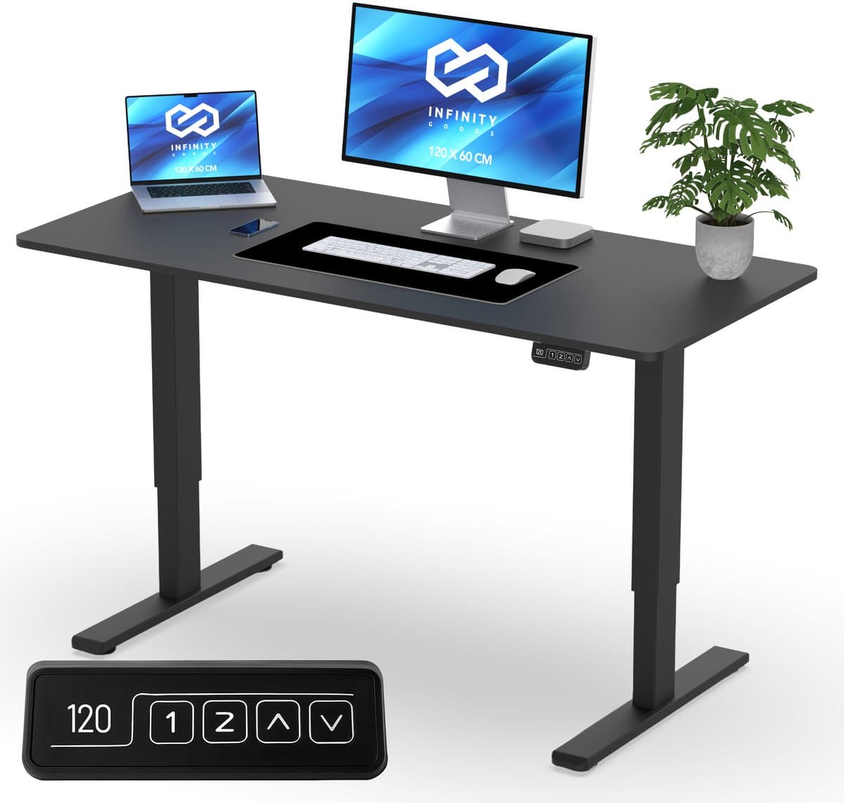Infinity Goods Zit Sta Bureau - Elektrisch Verstelbaar In Hoogte - 120 x 60 CM - Geheugenfunctie - Zwart (EAN: 8721022430201): Waarom ik er meteen voor koos