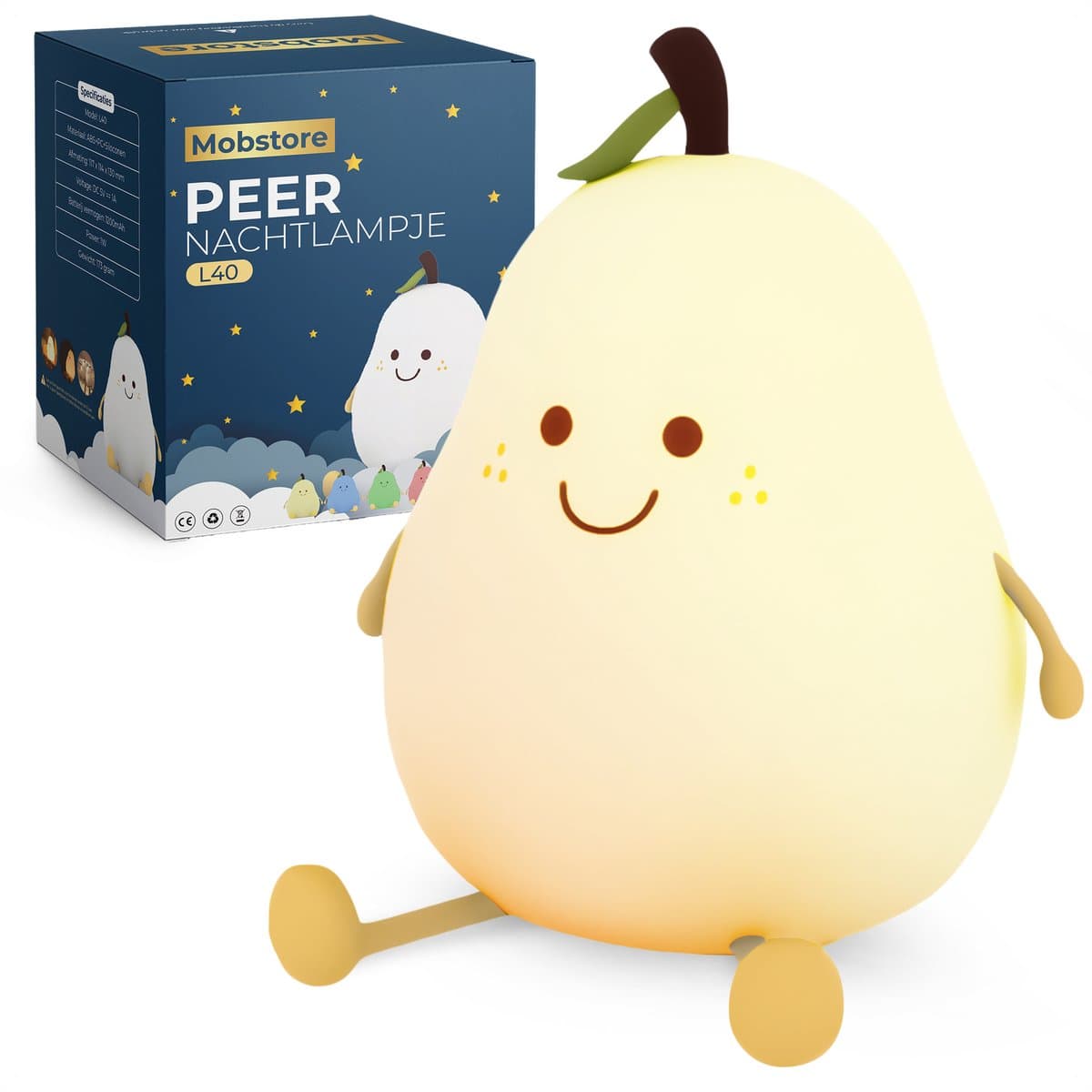 Oplaadbaar nachtlampje kinderen - Peertje - Touchbediening - 8 kleuren - Tijdfunctie - Wake-up Light - Kinder nachtlampje - Slaapkamer - Nachtlampje kinderen - Dimbaar - Draadloos - Nachtlampje baby – Bedlampje (EAN: 8721042360427): Een lamp die e...