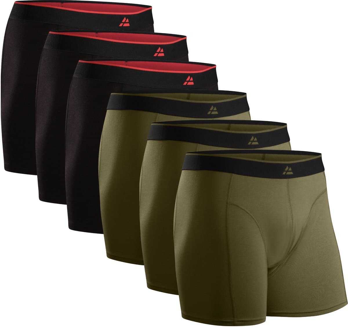 DANISH ENDURANCE Boxershorts Bamboe Viscose Heren Ondergoed - ultiem draagcomfort - 6 pack - Zwart/Olijfgroen - Maat XL (EAN: 5713205043875)