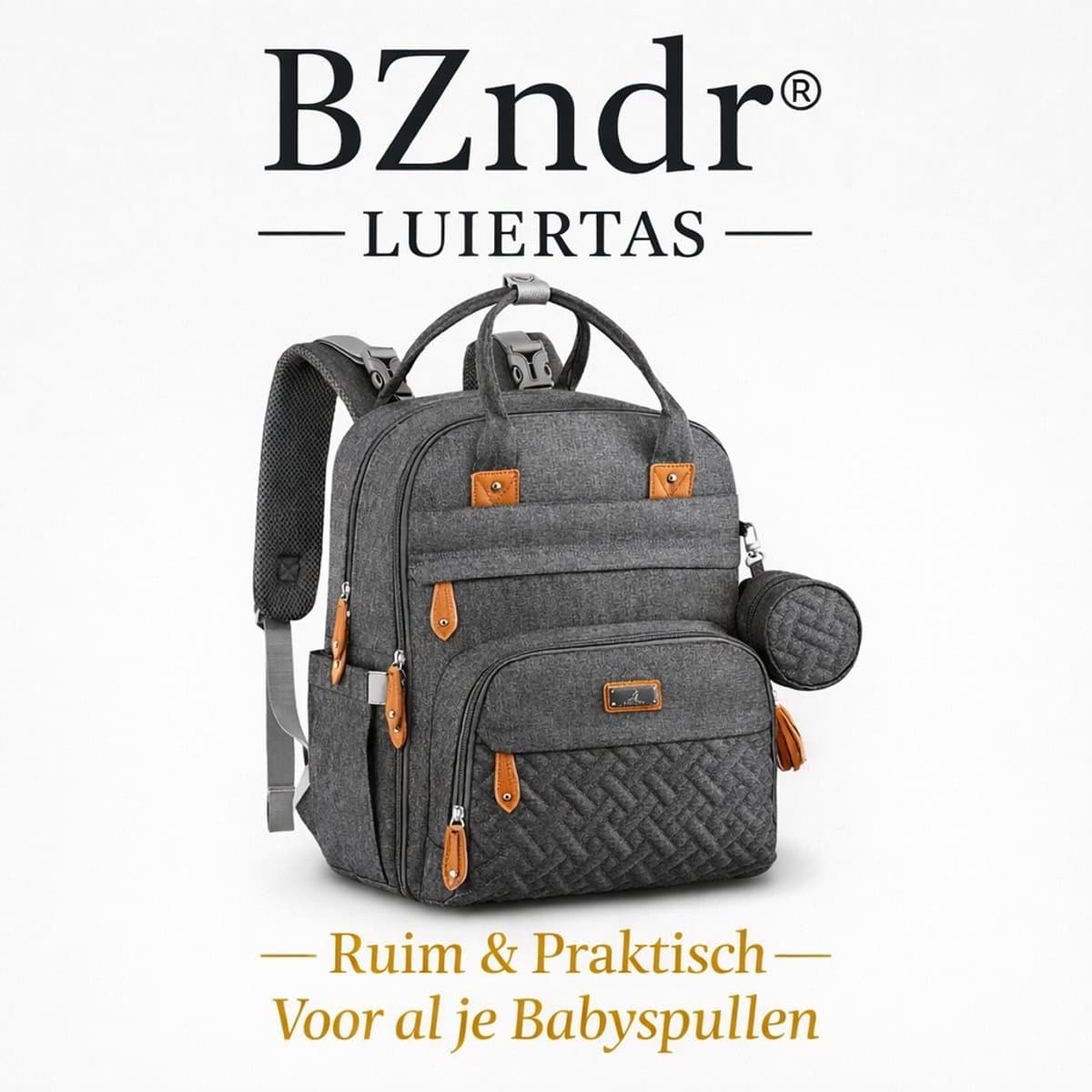 Luiertas - Luiertas Rugzak - Incl. Verschoningsmat - Met Fopspeenhouder - Stijlvolle grijze uitvoering (EAN: 8720865390642): Geen lelijke plastic tassen meer mijn favoriete luiertas (volgens mijn hele DIY-community 🛠️)