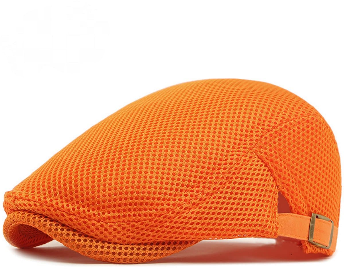 Oranje Mesh Flat Cap - Gatsby Pet - Ademend & Luchtig - Ideaal voor Koningsdag & Zomer - Unisex - Verstelbaar (EAN: 9318528244389): Eerste indruk “Wow, dat is echt iets!”