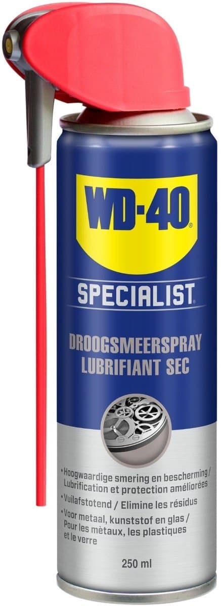 WD-40® Droogsmeerspray - Beschermt tegen slijtage - Smeert en laat een droge laag achter - Bestand tegen temperaturen tussen -45°C en +260°C - 250ml (EAN: 5032227317437): Wat maakt deze spray zo bijzonder