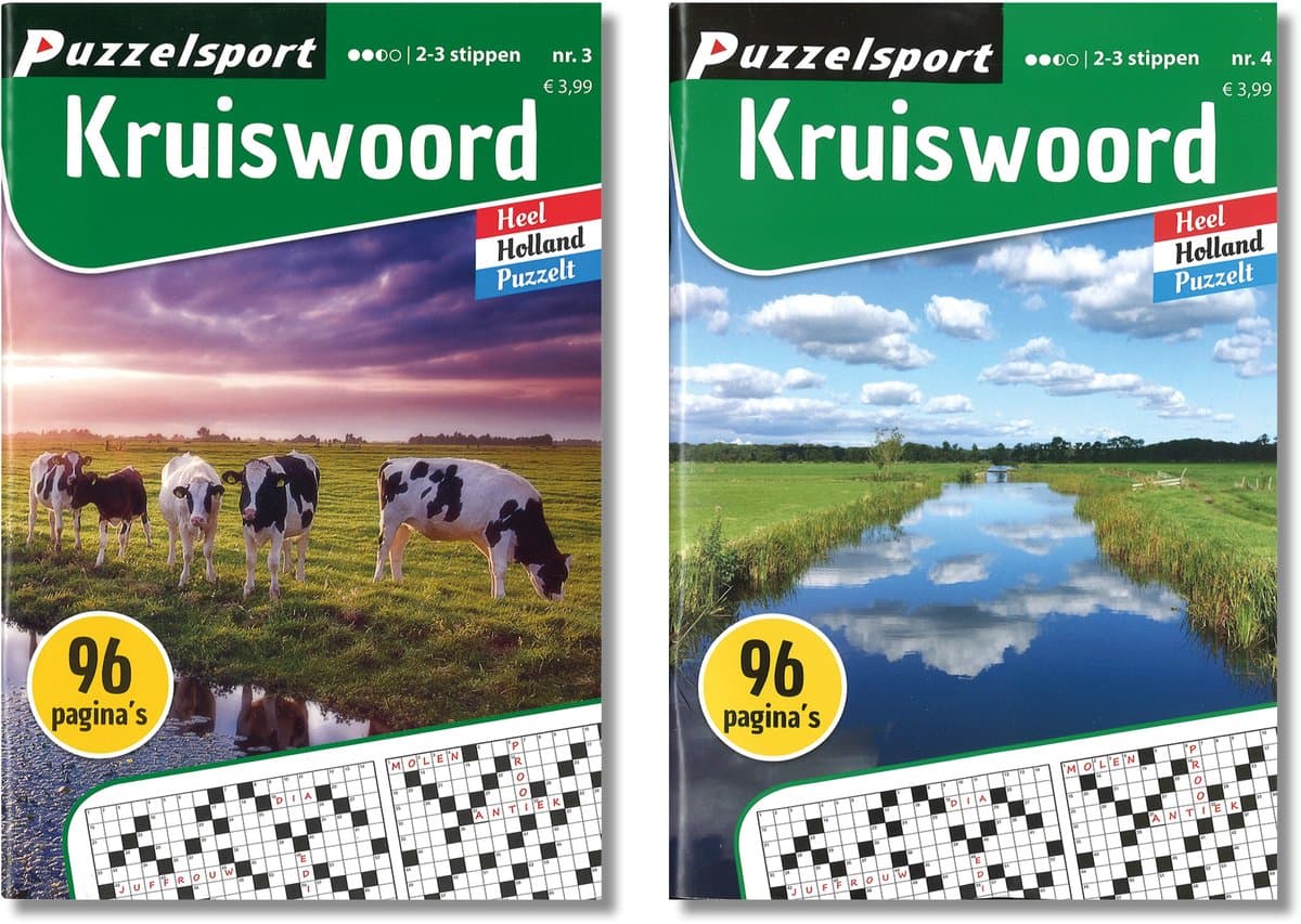 Puzzelsport Kruiswoord Puzzelboeken – Niveau 2-3 Sterren – 2x 96 Pagina’s Voor de echte Puzzelaar (EAN: 8710835847740)