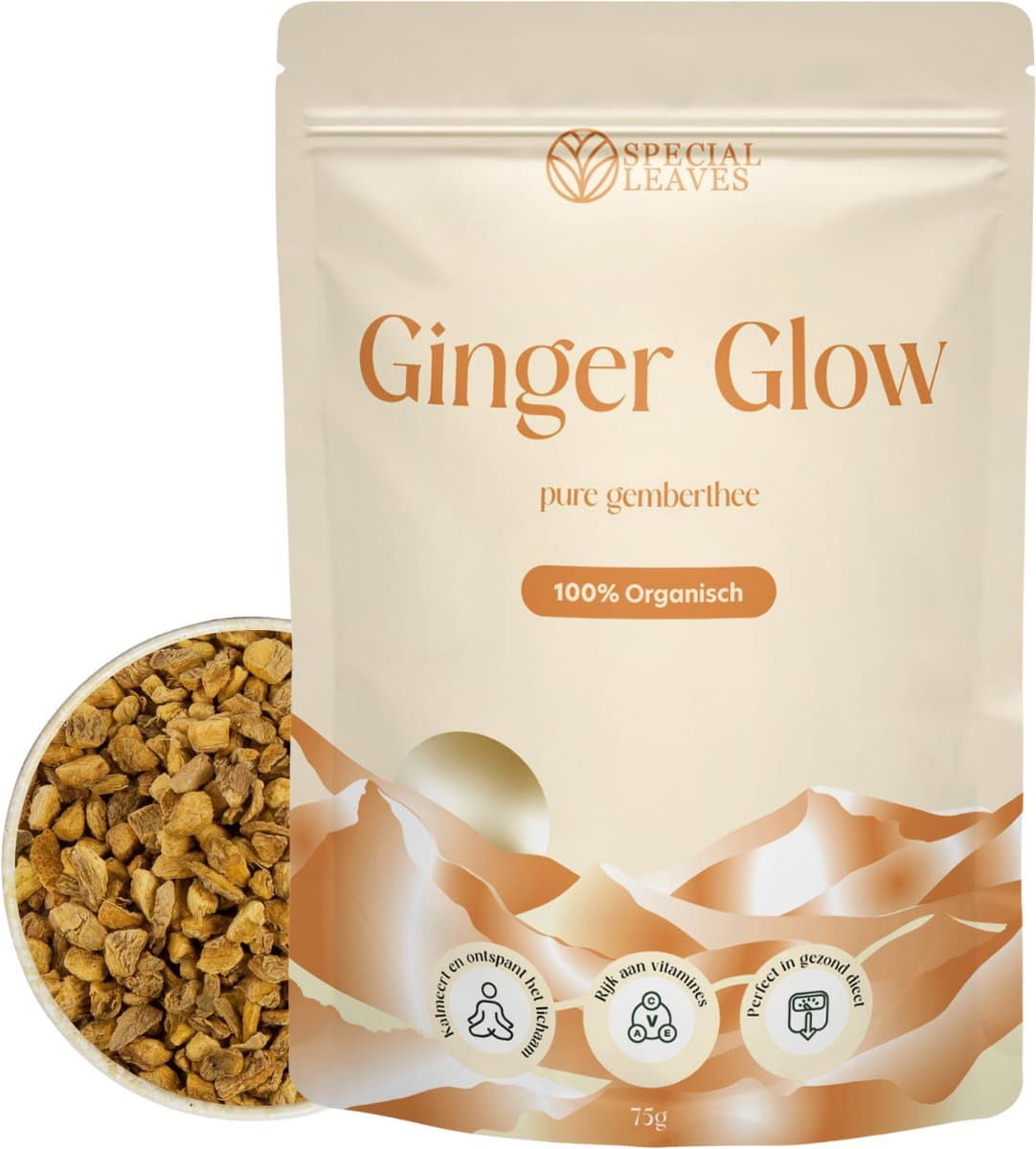 Special Leaves - Losse Thee - Ginger Glow - Pure Gemberthee - 75 gram - Gemberstukjes - Ginger Thee (EAN: 8721161403074): Waarom Gemberthee
