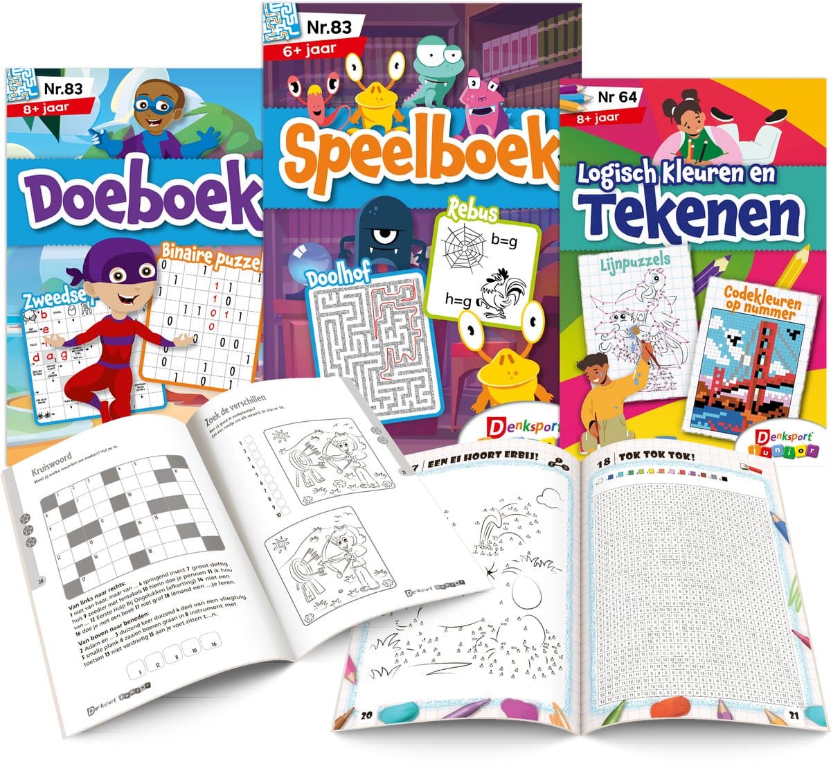 Denksport Junior puzzelboek pakket nr. 5 (EAN: 8710835874357)