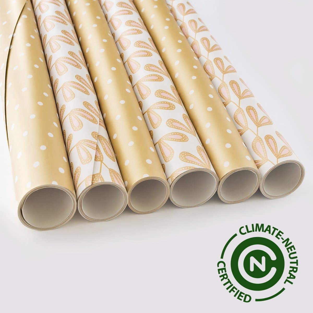 Luxe inpakpapier Premium Gold and Pink - Duurzaam PEFC gecertificeerd - 200x70cm - 6 rollen (EAN: 8721225730870): **De mooie kanten van dit inpakpapier**