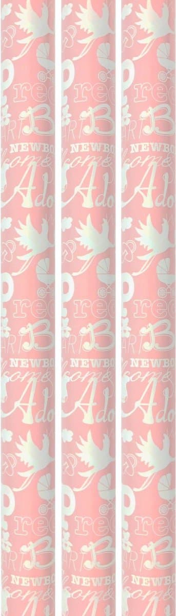 Benza cadeaupapier - Inpakpapier voor geboorte meisje Babyshower - 200 x 70 cm - 3 rollen (EAN: 8718998041395): **Wat Vindt Iedereen Ervan De Community Pratet Erover!**