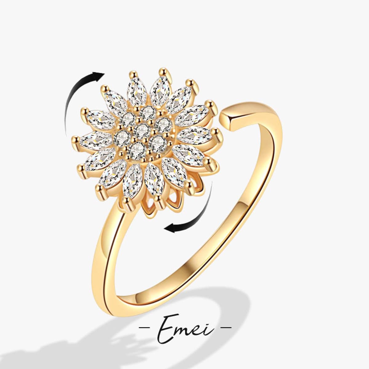 Fidget Ring (Draairing Zonnebloem) - Fidgetring - Anxiety Ring Goud - stress ring dames - Draaibare Ring Dames - Spinning Ring - Spinner Ring - One-size -Goud (EAN: 6978283810392): Wat is het eigenlijk