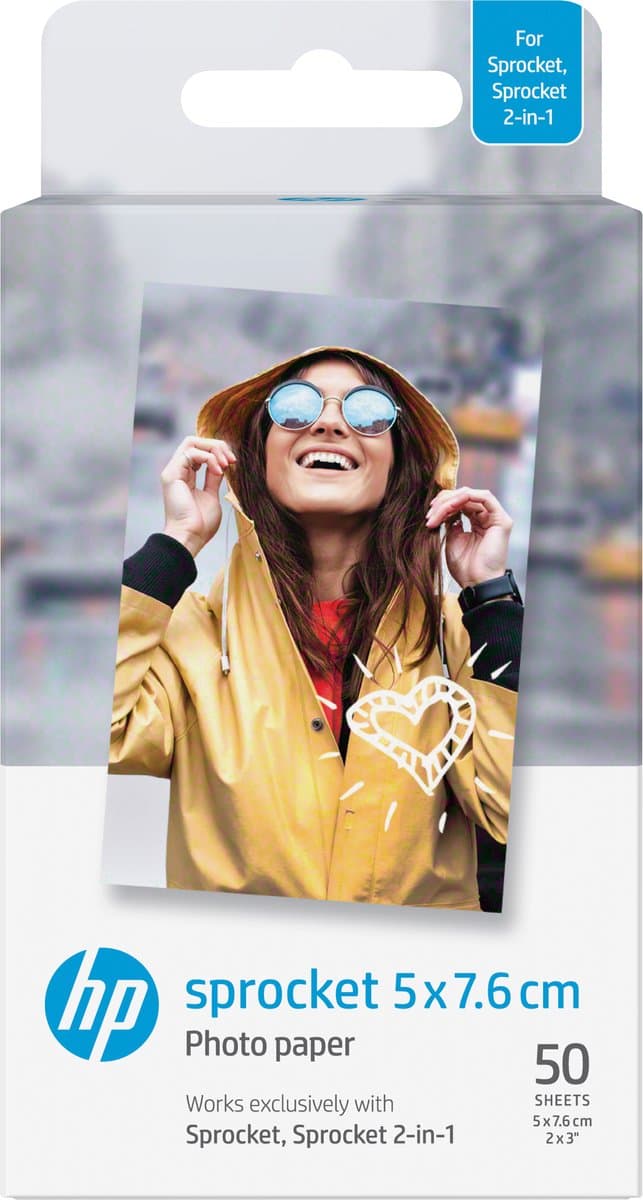 HP Sprocket - Zelfklevend fotopapier - 5 x 7,6 cm - 50 vel (EAN: 0190781150503)