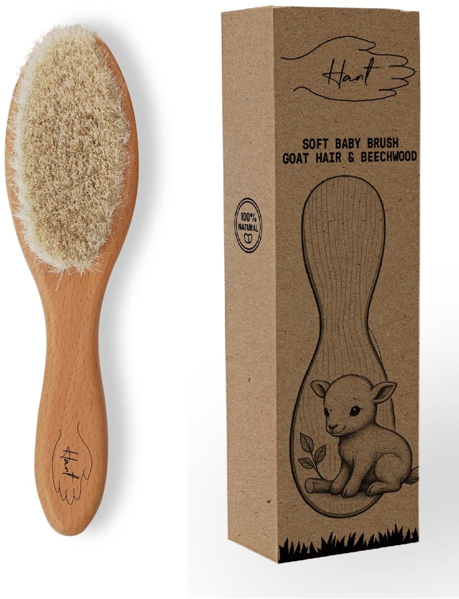HANT | Haarborstel Baby Zacht | 100% natuurlijk geitenhaar & beukenhout | Hypoallergeen (EAN: 5419980518637)