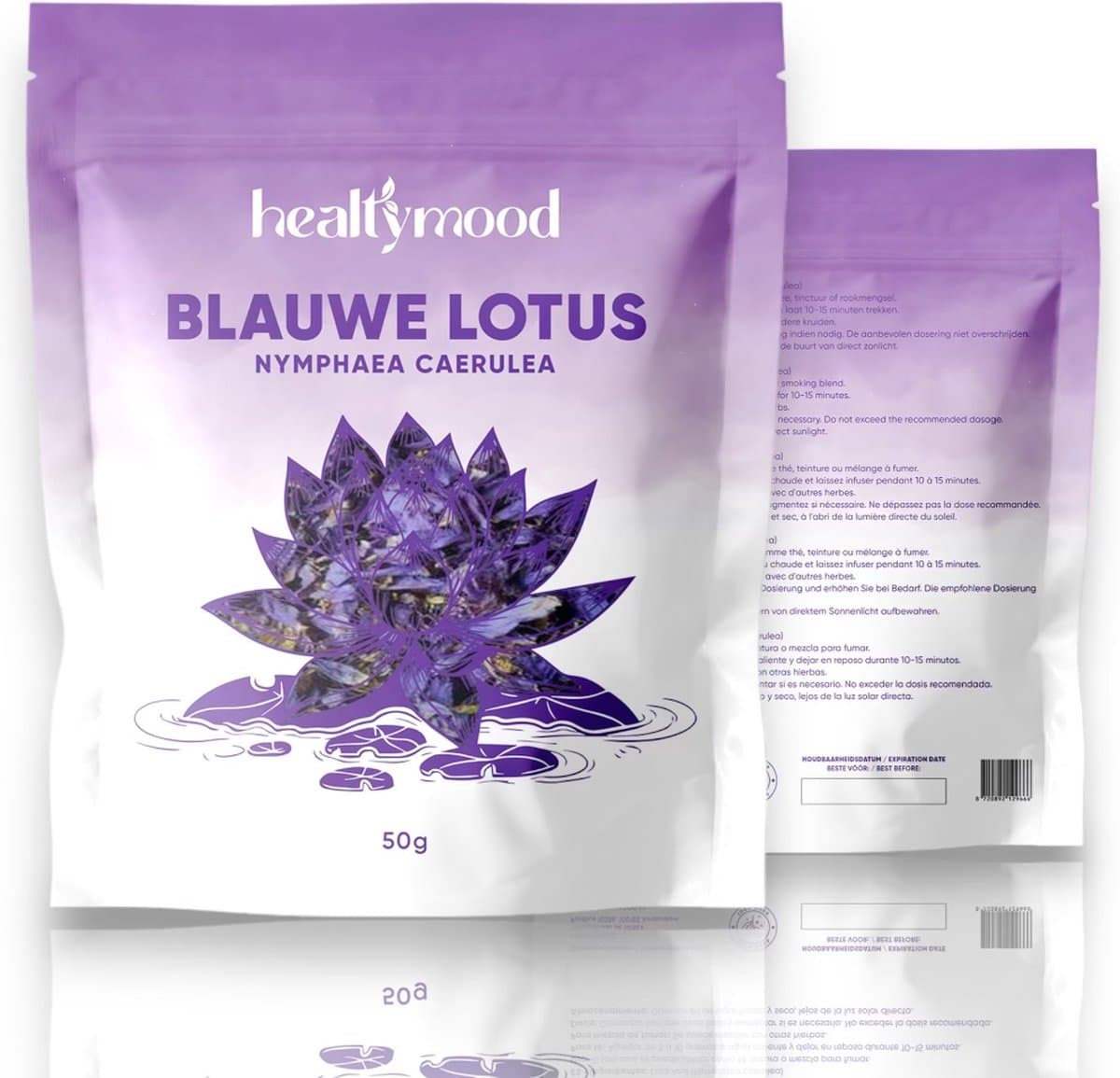 Premium Blauwe Lotus Gedroogde Bladeren – Nymphaea Caerulea Blue Lotus Thee voor Rustmomenten & Meditatie – Healtymood (EAN: 8720892129666)