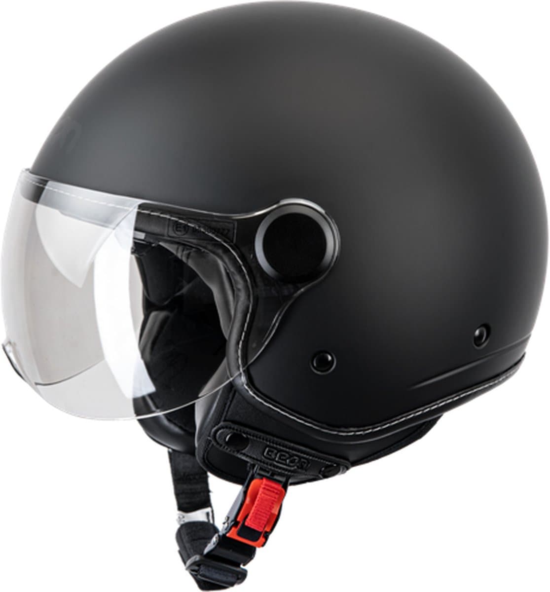 BEON B120 Scooterhelm - L - Jethelm met Zonnevizier - Motorhelm - Geschikt voor Vespa, Scooter, Brommer, Motor en Snorfiets - Mat Zwart (EAN: 8720941401361)