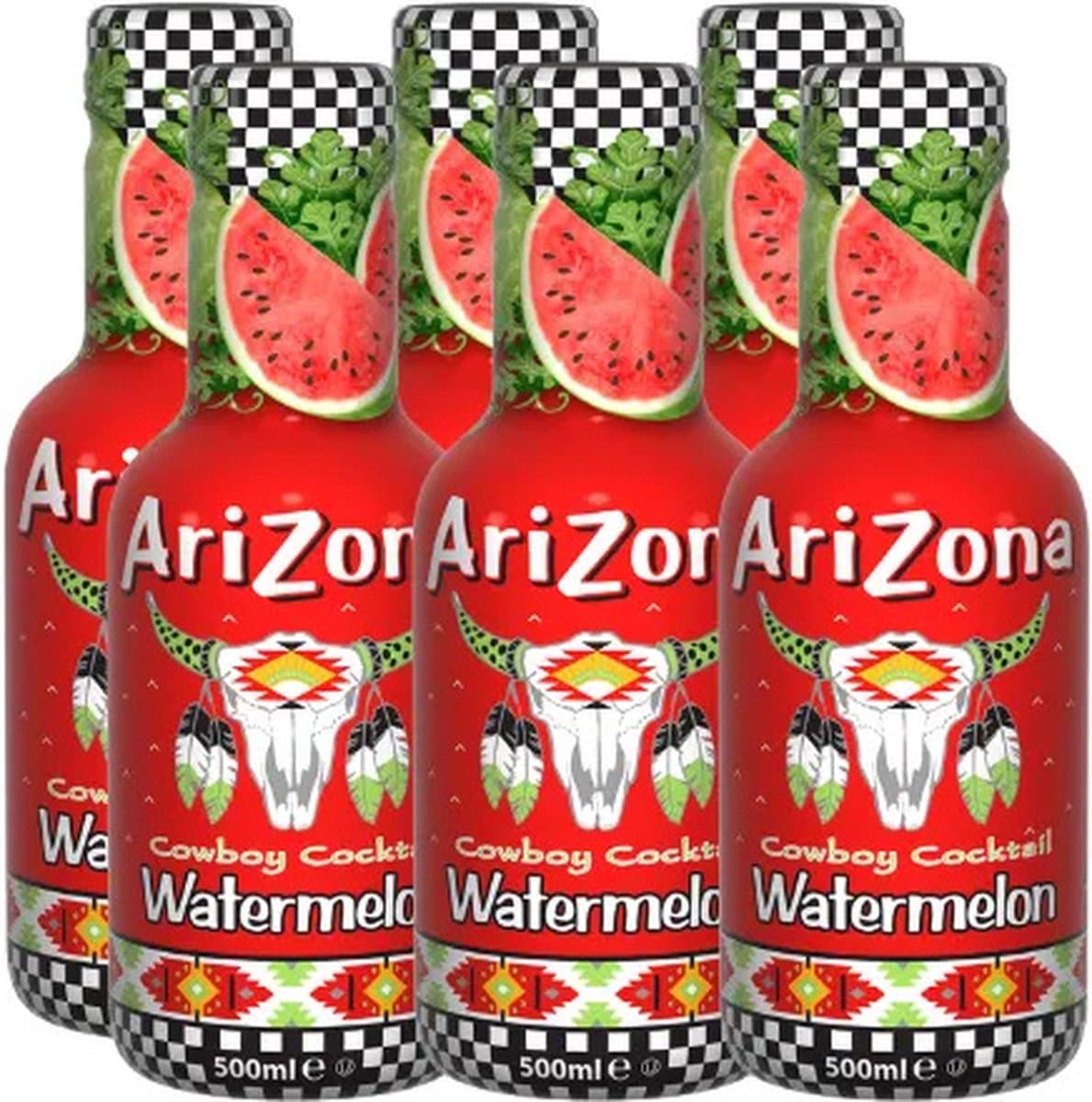 Arizona ijsthee Watermelon, flesjes van 0,5 L, pak van 6 (EAN: 0613008739041)