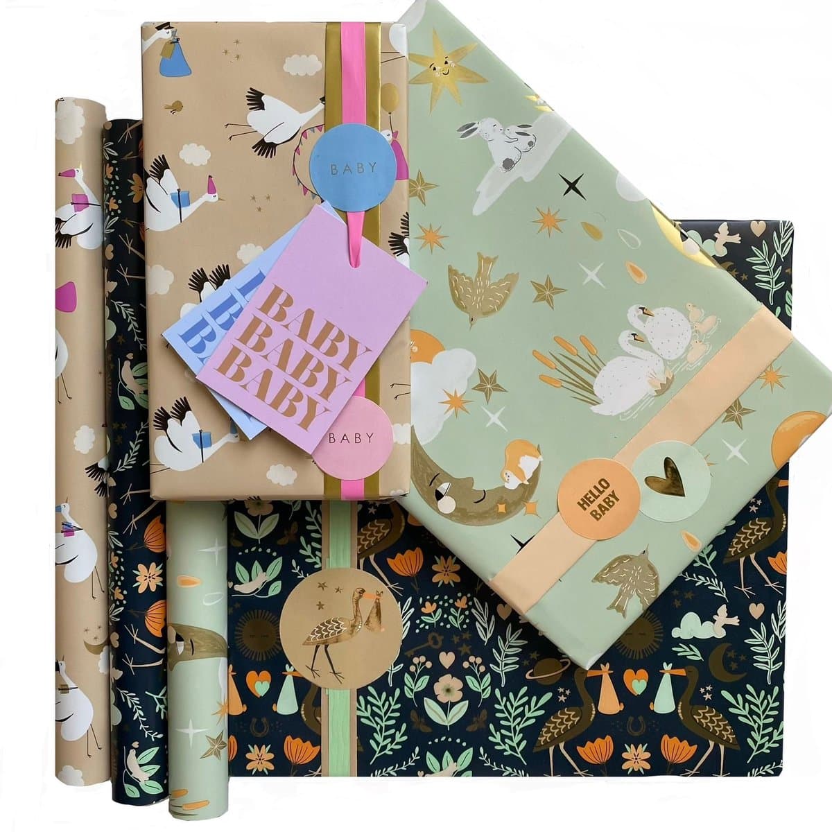 Inpakpapier Baby | Jongen en Meisje | Geboorte | 23-delige inpakset (EAN: 6091628272287): Een complete ervaring in één doosje 🎀