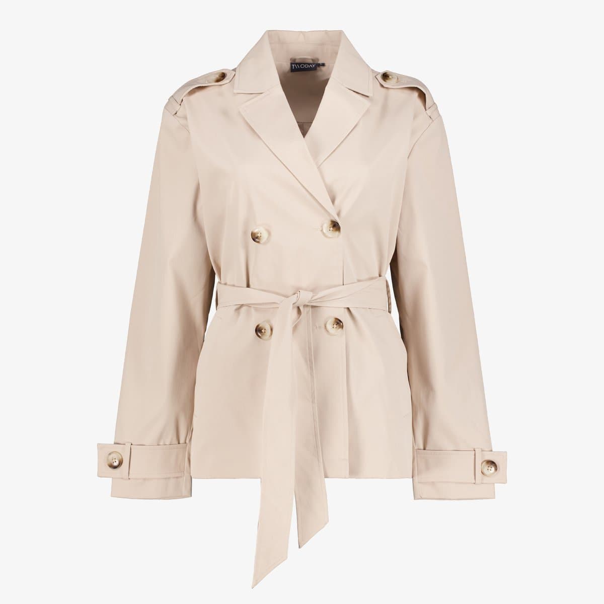 TwoDay korte dames trenchcoat beige - Maat XL (EAN: 8721175232585)