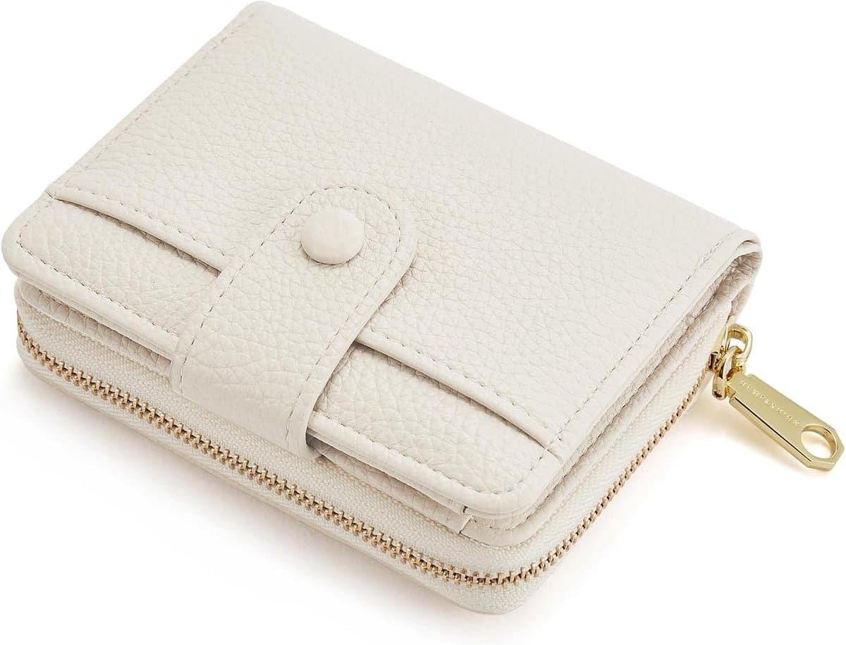 Dames Portemonnee - Kleine portemonnee voor dames van zacht leer - mini portemonnee met ritssluiting - Pasjeshouder - Portemonnee - Kleingeld Vakje - creditcardhouder - bankpashouder - card holder - unisex - Wit (EAN: 9197272880810): Of Dit Kleind...