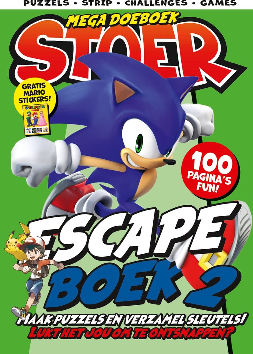 STOER Winterboek 2025 XXL - Winterboek - Doeboek - Escape boek 2 - Escape Room - Sonic - Knippen - Pokemon - Vakantieboek voor Kinderen - Vakantie - Puzzels - Tekenen - Schrijven - Invulboek - DIY - Invullen - Jongens Speelgoed - Cadeau Jongen (EA...