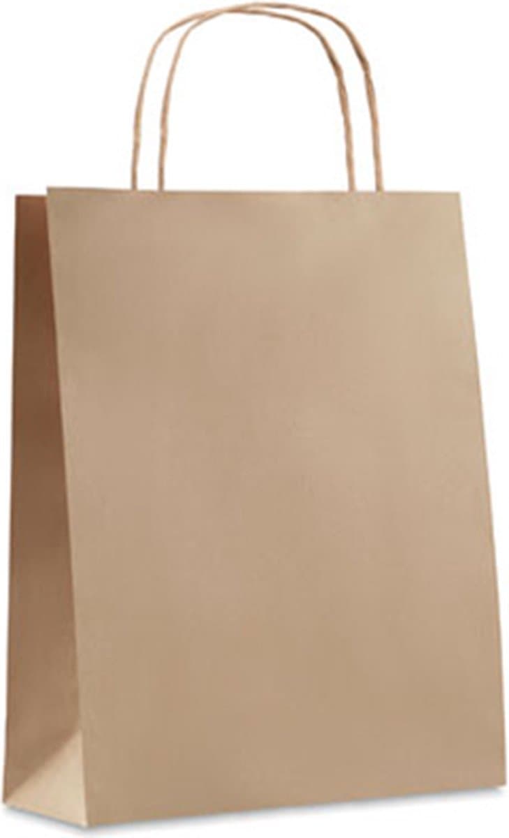 Geschenktas - Cadeauverpakking - Cadeautas - Giftbag - Tasje - Papier - 18 x 21 cm - Bruin (EAN: 8719941051546)