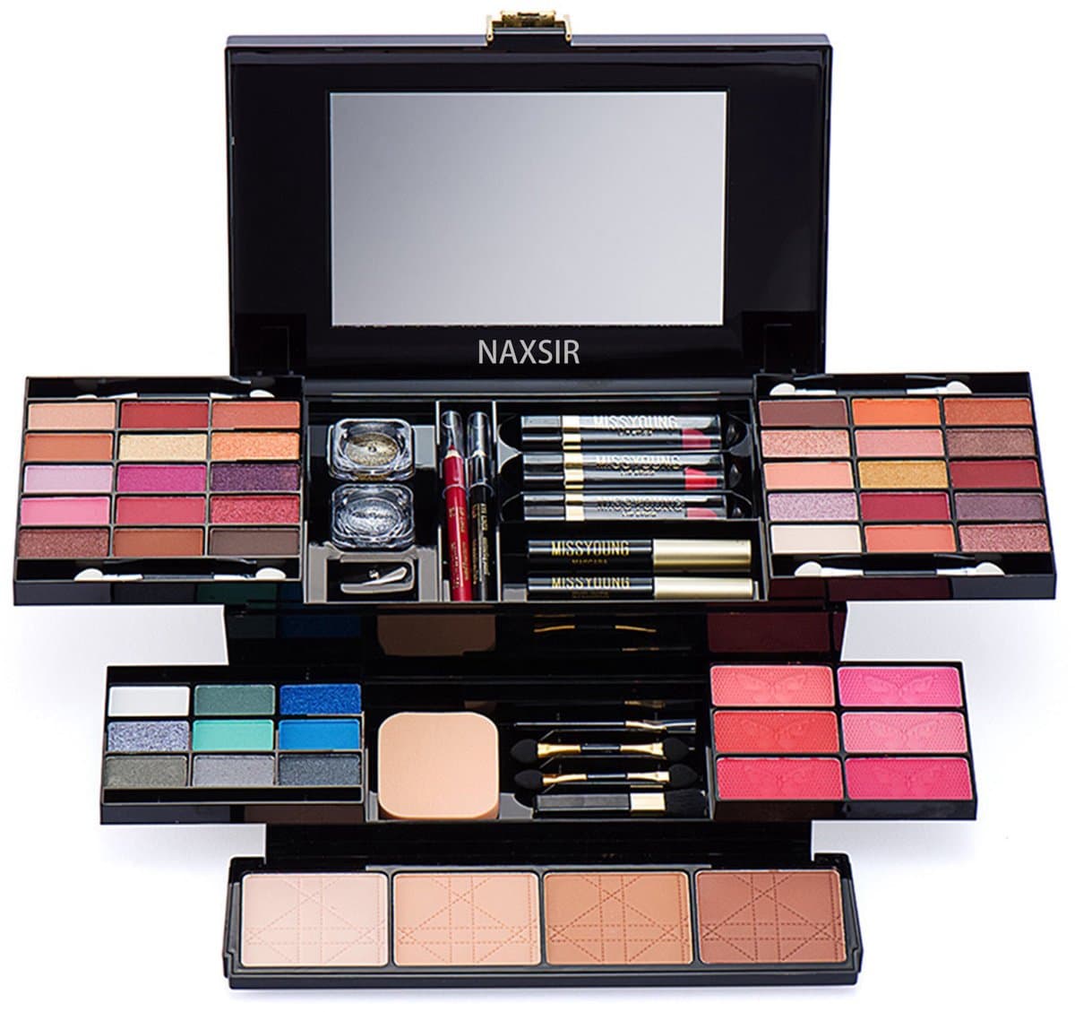 NAXSIR Professionele Make-up Set - 36 Kleuren Oogschaduw Palette + Lippenstift & Blush - Vegan & Hypoallergeen - Compleet Make-up Cadeau (EAN: 6977676329961)