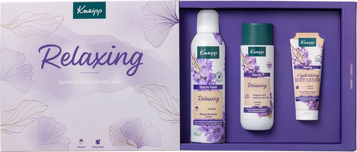 Kneipp Luxe Geschenkset Relaxing - Lavendel - Inhoud 2x 200 ml + 75 ml (EAN: 8712585037068): 🎁 Wat zit er allemaal in de set
