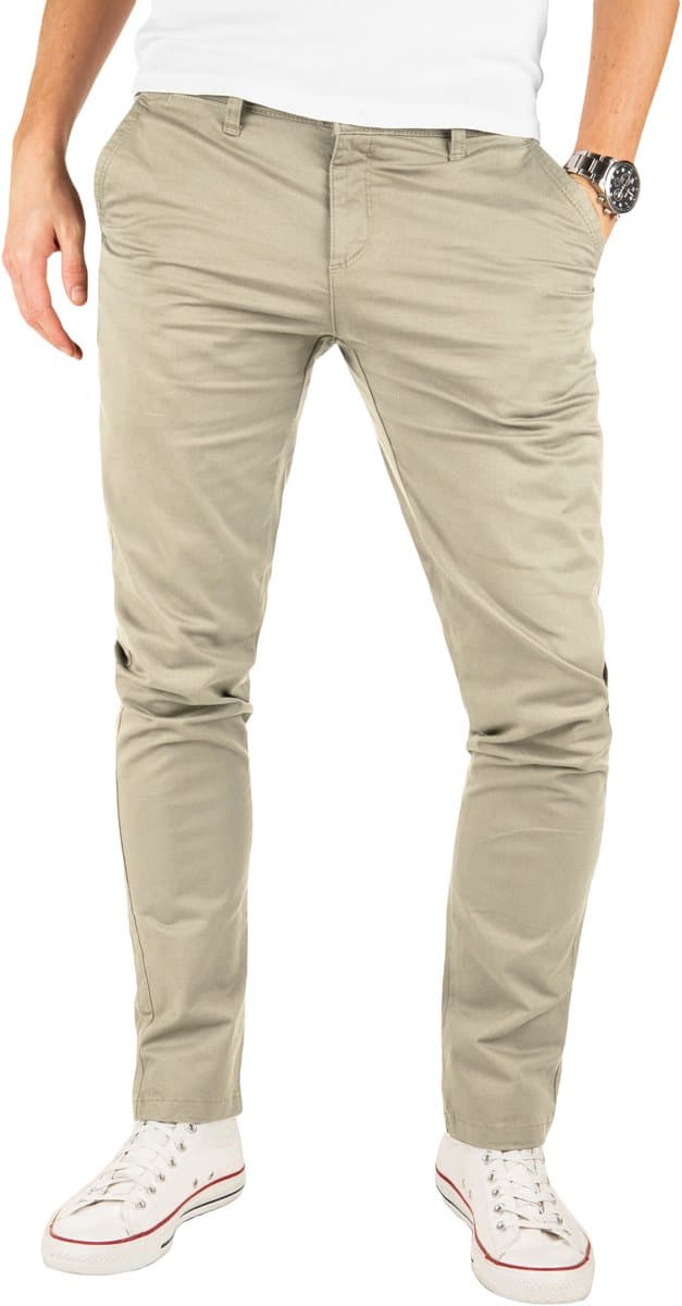 Yazubi Heren Chinobroek Kyle – Slim Fit – Katoen Stretch – Beige – 5-pocket (EAN: 4053163597357)