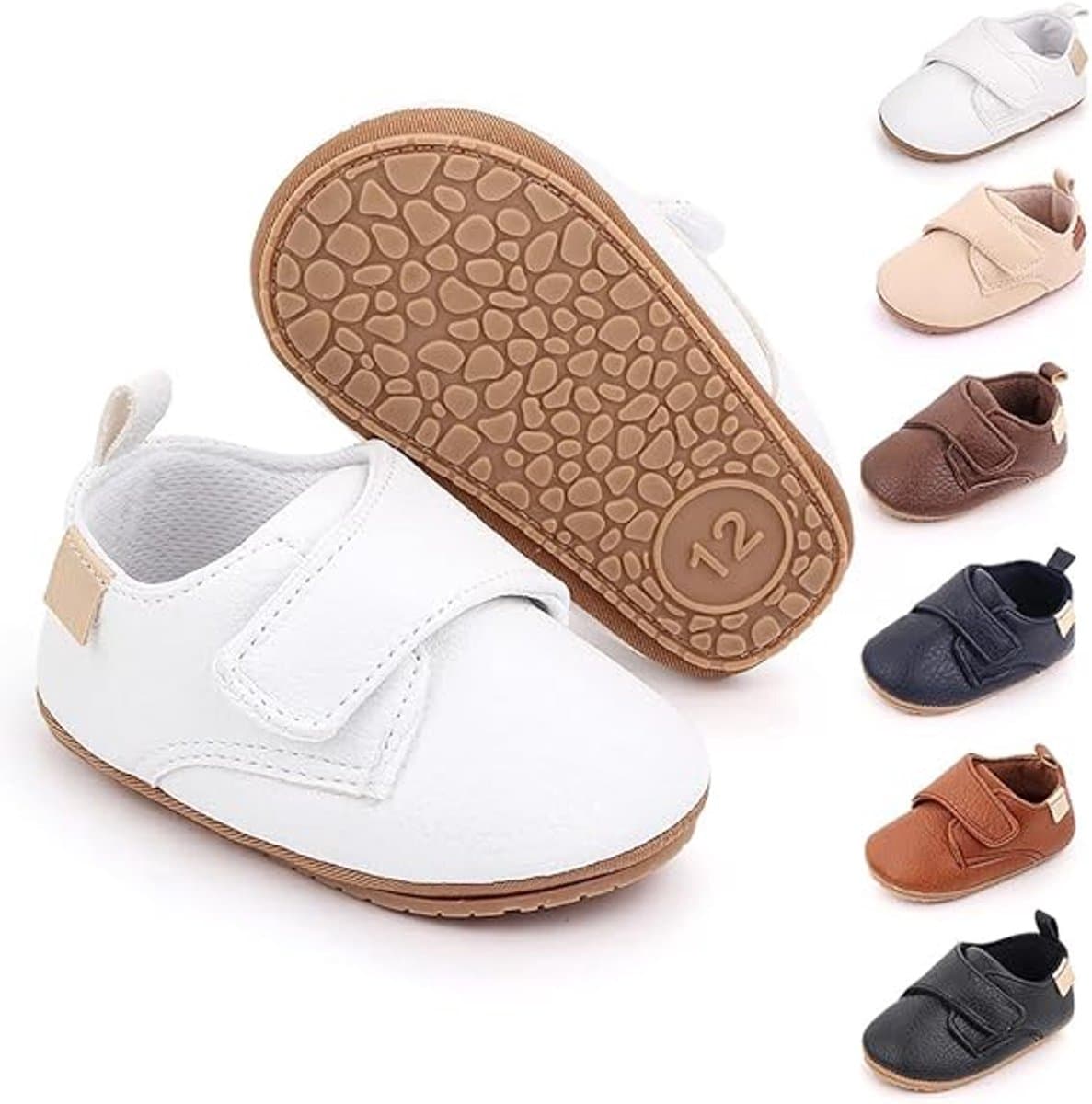 Baby schoentjes – Babyschoenen - Eerste Stappen Wandelen - PU Leer - Plat Luie Wiegschoen - Maat 20 - 13cm - Beige (EAN: 0672669701415): 🌟 Mijn eerste contact