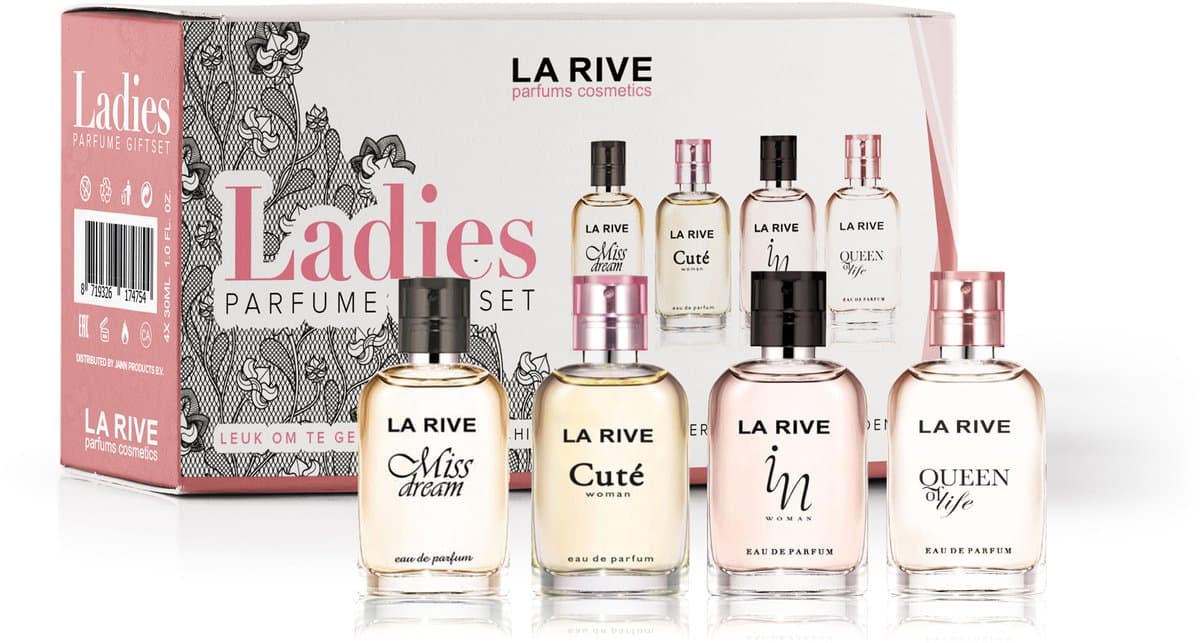 La Rive Miniatuurset Ladies Giftset 4x30ml - Miss Dream - Cuté - In Woman - Queen of Life (EAN: 8719326174754): Waarom een mini‑set