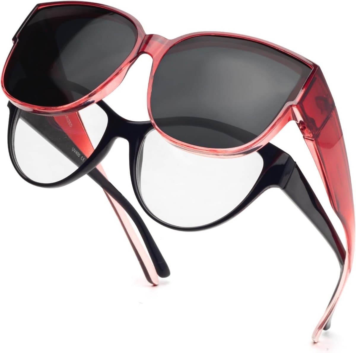 Gepolariseerde overzet zonnebril voor dames - UV-bescherming en ultralichte clip-on zonnebril voor brildragers (EAN: 9101018606572)