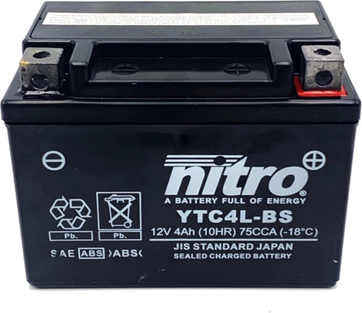NITRO gel accu - 12V 4Ah - passend op vele 2 takt scooters (onderhoudsvrij) Afmetingen (LxBxH):110x70x85mm (EAN: 7428475773008): Wat is de NITRO gel‑accu precies
