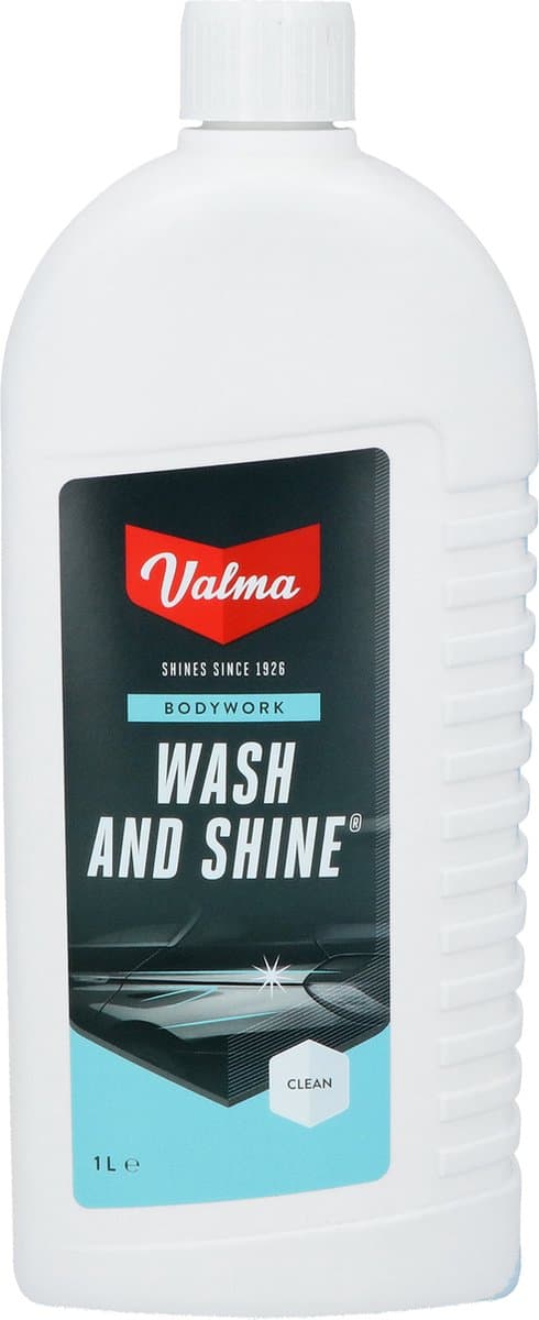 Valma Wash & Shine – Krachtige autoshampoo – Verwijdert vuil & vet – Herstelt glans - 1 Liter (EAN: 8711293446230)