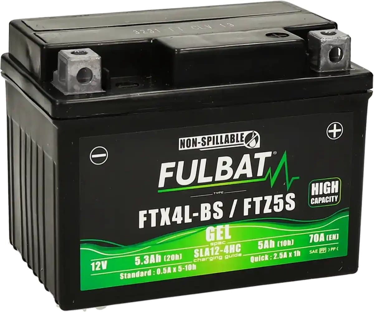 Fulbat Accu Fulbat FTX4L / FTZ5S Gel SLA 12V 5Ah onderhoudsvrij (o.a Yamaha Aerox, Peugeot Vivacity 2 takt) (EAN: 3564095506719)