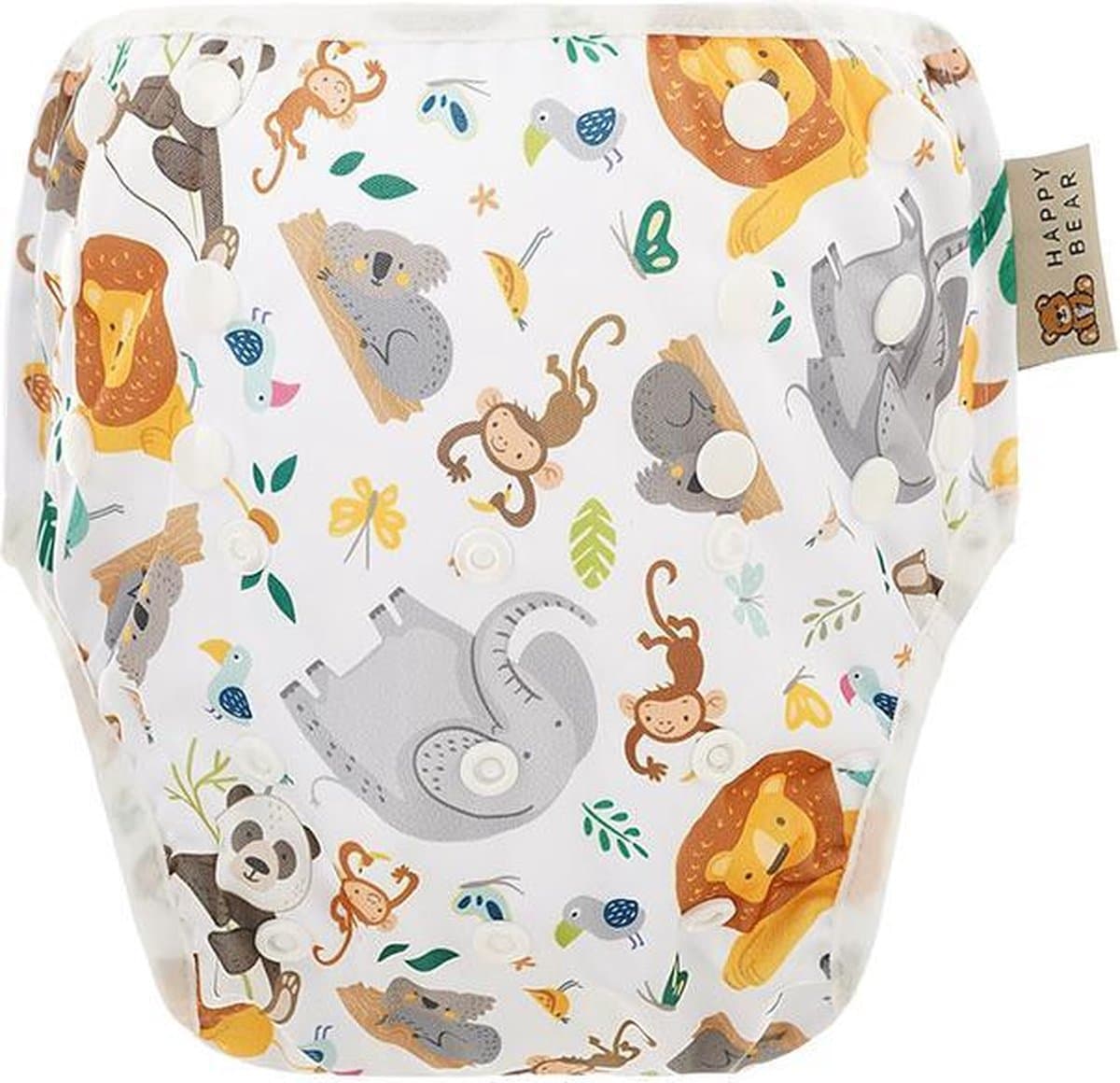 HappyBear - Zwemluier Wilde Dieren | 0-3 jaar - Wasbaar - Onesize (EAN: 8720589331303)