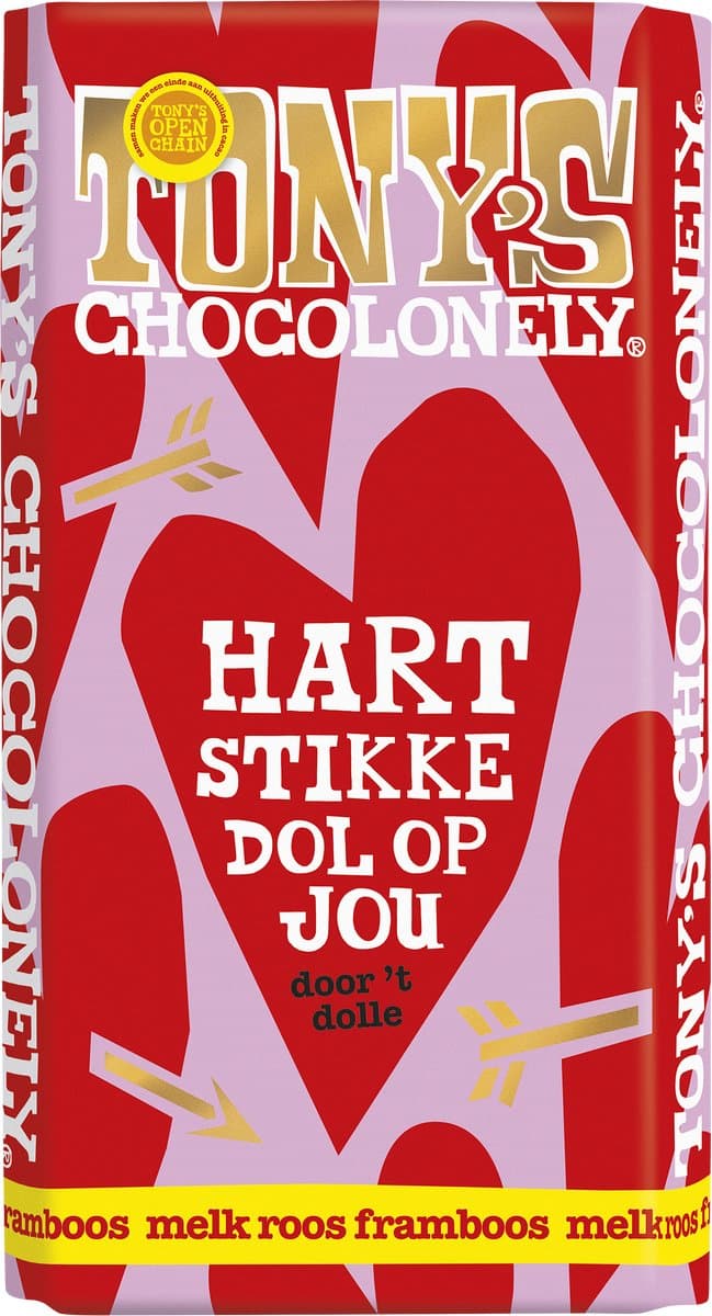Tony's Chocolonely Lief chocoladereep - Chocoladecadeau- Melk Roos Framboos - Hart - 180 gram (EAN: 8719956498541): Waarom ik voor Tony’s koos