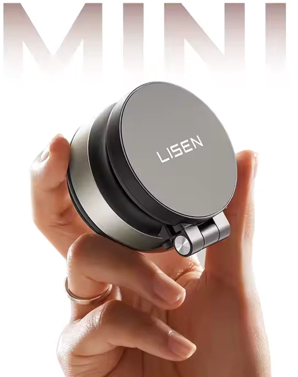 Krachtige Zuigkracht, Magnetische Auto Telefoonhouder, Vacuüm Zuignap, Uitschuifbare Houder voor Auto en Outdoor -Smartphone – Magnetisch – 360° Draaibaar (EAN: 8720844078066)