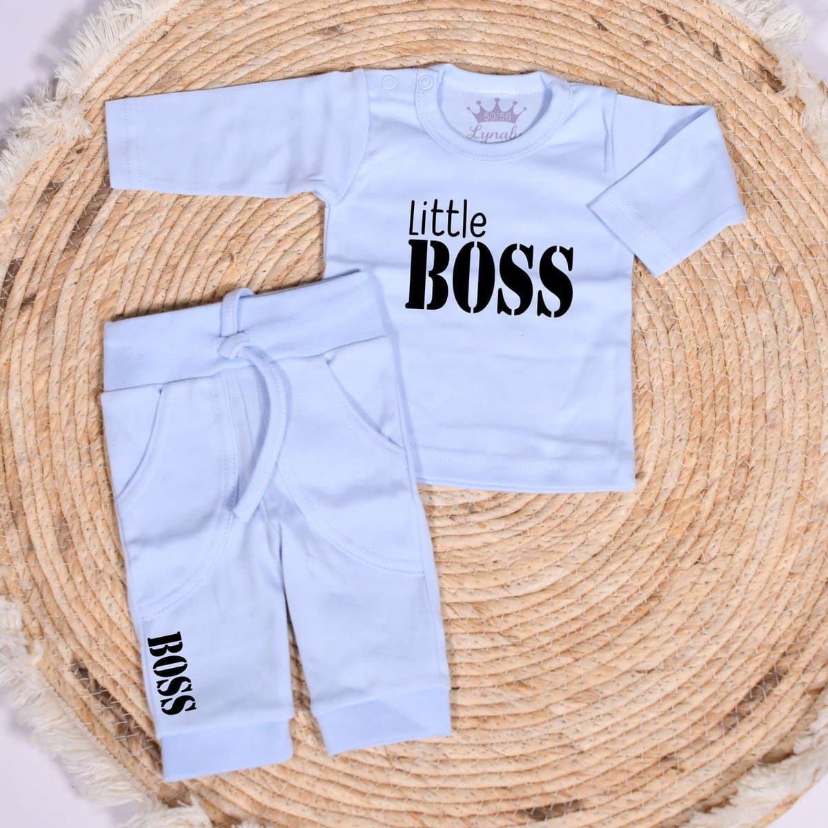 Setje Little boss - Maat 62/68 - 2 delig - Babykleding - Little Boss - Pakje - Babyjongen - Kraamcadeau - Jongen (EAN: 9505983933860)