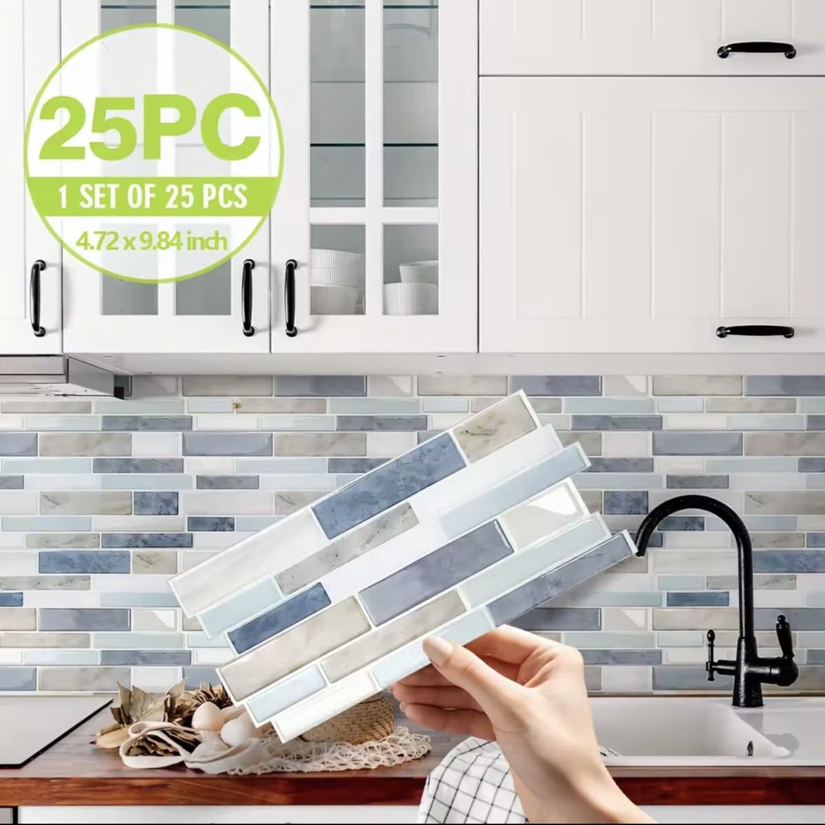 3D Tegelstickers Marmer – 25 Stuks – Zelfklevend – Waterdicht – 12x25 cm – Keuken & Badkamer - G3.1 (EAN: 7521762073321): Marmeren luxe, maar dan van een stickervelletje ✨