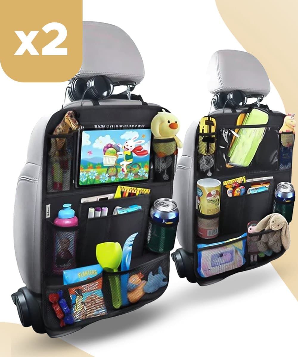 GoGoods® Auto Organizer 2x - Luxe Autostoel Beschermer - Voor Kinderen - Met Tablet Houder - 9 Opbergvakken - Universeel (EAN: 8719327715710)