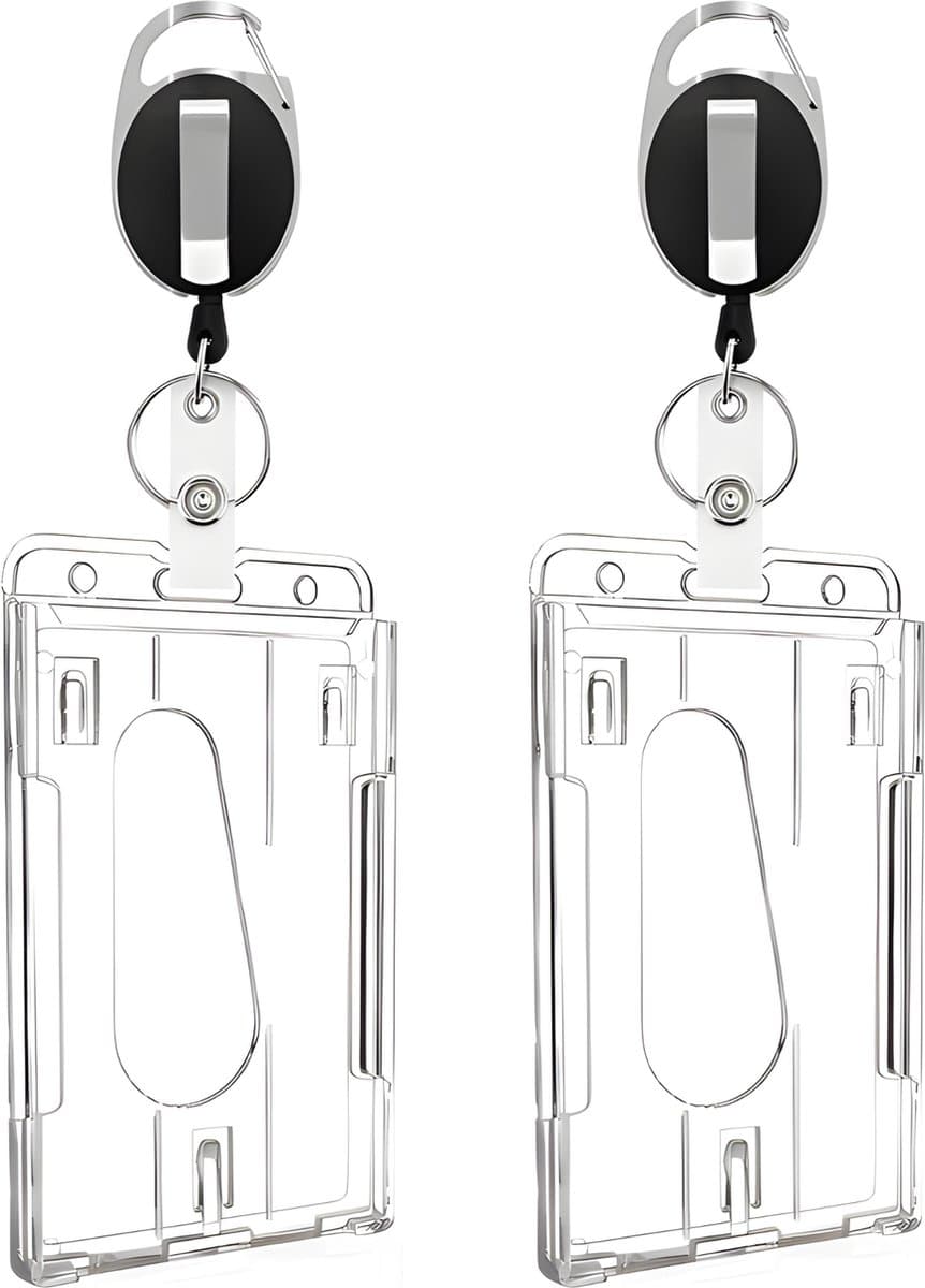 Badgehouder met Trekkoord - 2 Stuks met Clip - Uittrekbare Sleutelhanger - Pashouder met Koord (EAN: 8720865921884): Wat is het precies