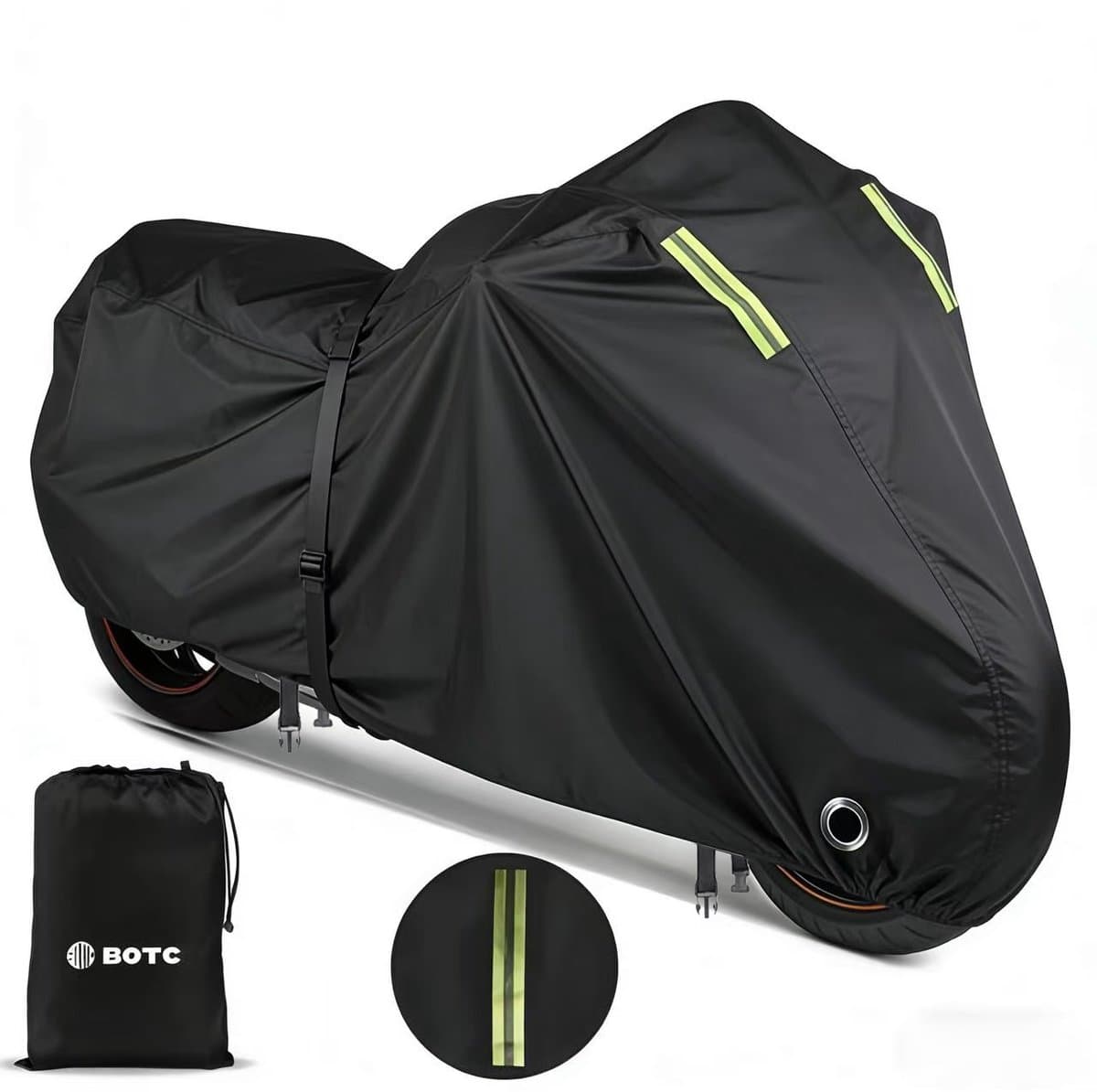 BOTC Scooterhoes / Motorhoes - waterdichte - Oxford XXL motorhoes - anti-stof/uv - met reflecterende strip - 245 * 105 * 125 CM - Incl. Opbergzak (EAN: 8721049705764)