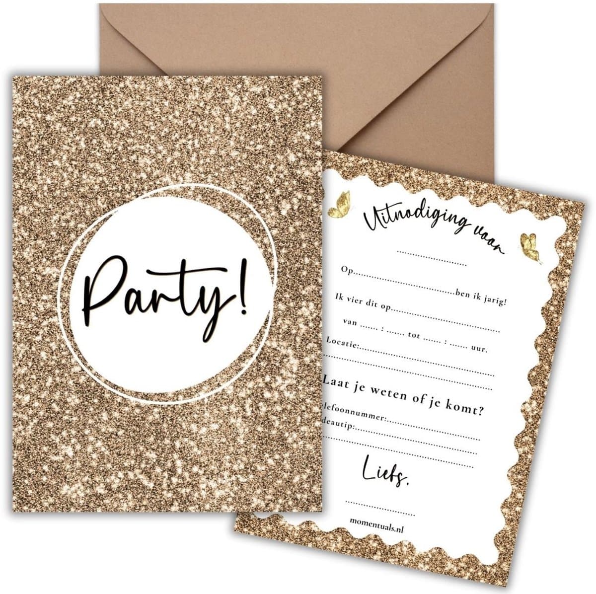 Uitnodiging Kinderfeestje 10 Kaarten + Enveloppen - Party Goud – Jongen & Meisje - Uitnodigingskaarten – Beschrijfbaar – Verjaardag Kind (EAN: 8721161817789): **Waarom Deze Uitnodigingen**