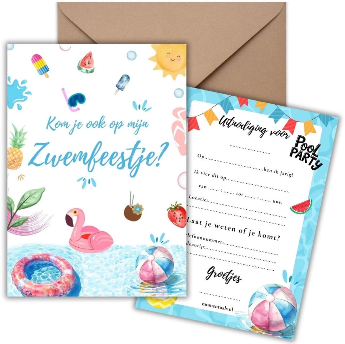 Uitnodiging Kinderfeestje 10 Kaarten + Enveloppen - Zwemfeestje - Zwemmen – Jongen & Meisje – Uitnodigingskaarten - Beschrijfbaar – Verjaardag Kind (EAN: 8721161817772): Waarom deze uitnodigingen super handig zijn