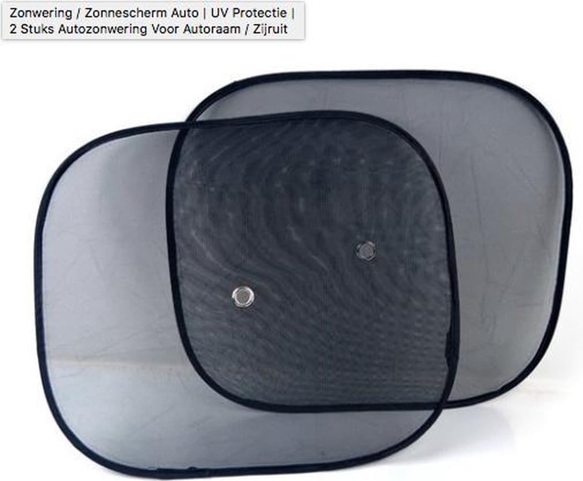 Zonwering / Zonnescherm Auto | UV Protectie | 2 Stuks Autozonwering Voor Autoraam / Zijruit (EAN: 0646437145008)